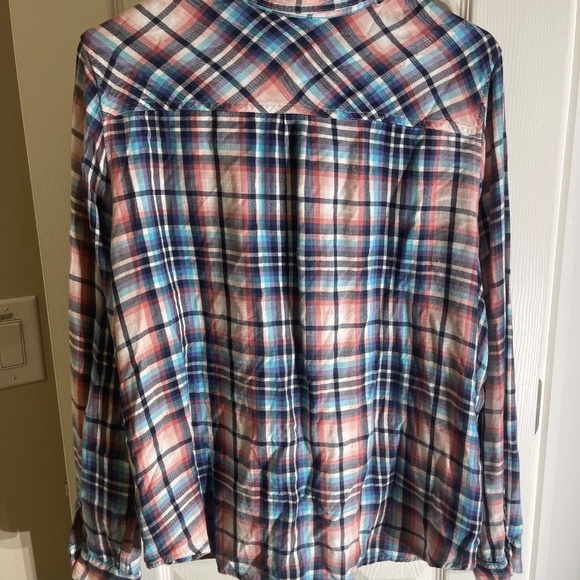 Universal Thread XL pink/Blue/Black Flannel Shirt Lounging Layer Cowgirl - Picture 6 of 8